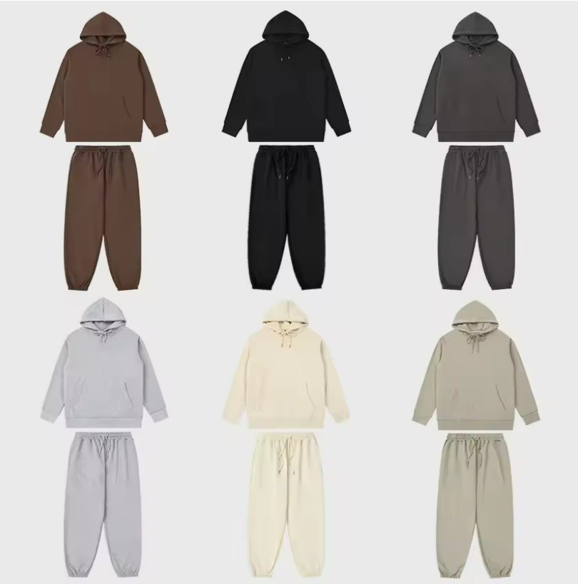 MSET5015 High Quality Low OEM MOQ 350g Unisex Solid Color Jogger Set Sweatpants and Hoodie Set Training&Jogging Wear