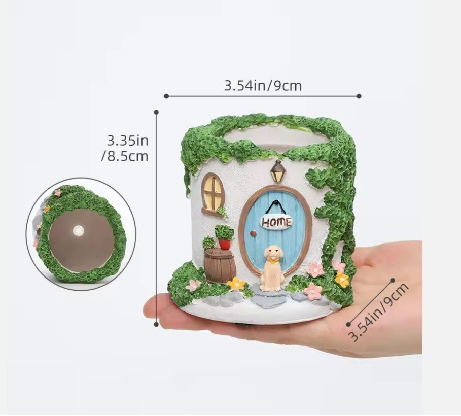 Modern Luxury 3.5 Inch Round Resin Planter Warm Succulent Orchid Garden Home Flower Pots & Planters for PatioGardening Decor