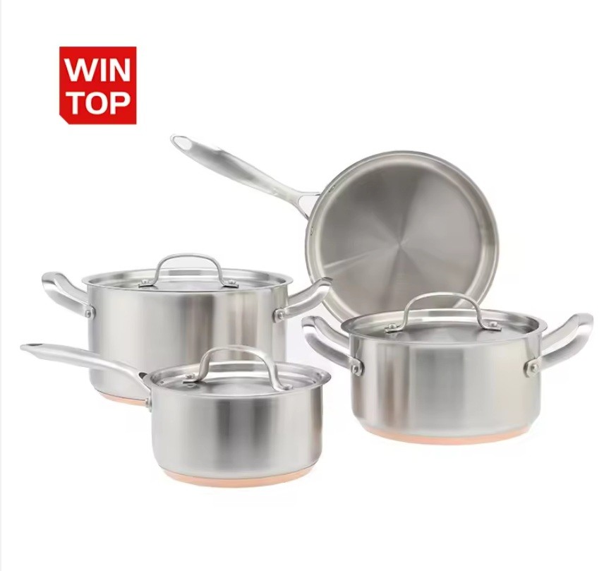 Modern Design 7 PCS Tri-Ply Stainless Steel Cookware Set