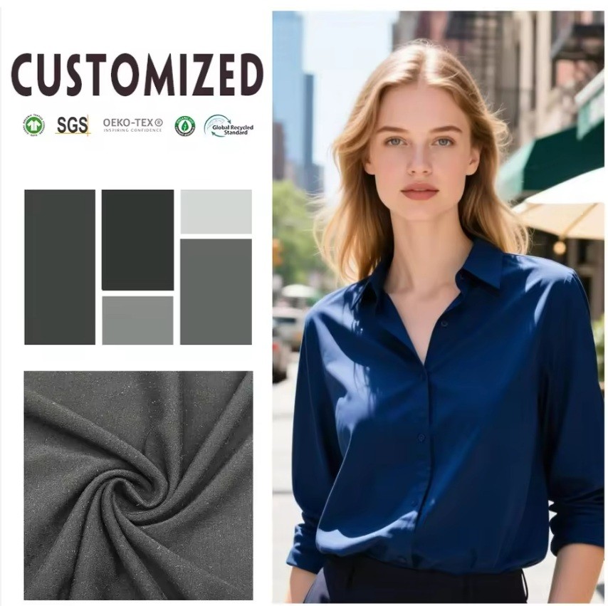 OEM&ODM Moisture-Absorbent Anti-Odor 50s 68% Bamboo Lyocell 22% Chitosan 10% Spandex Fabric for Shirts