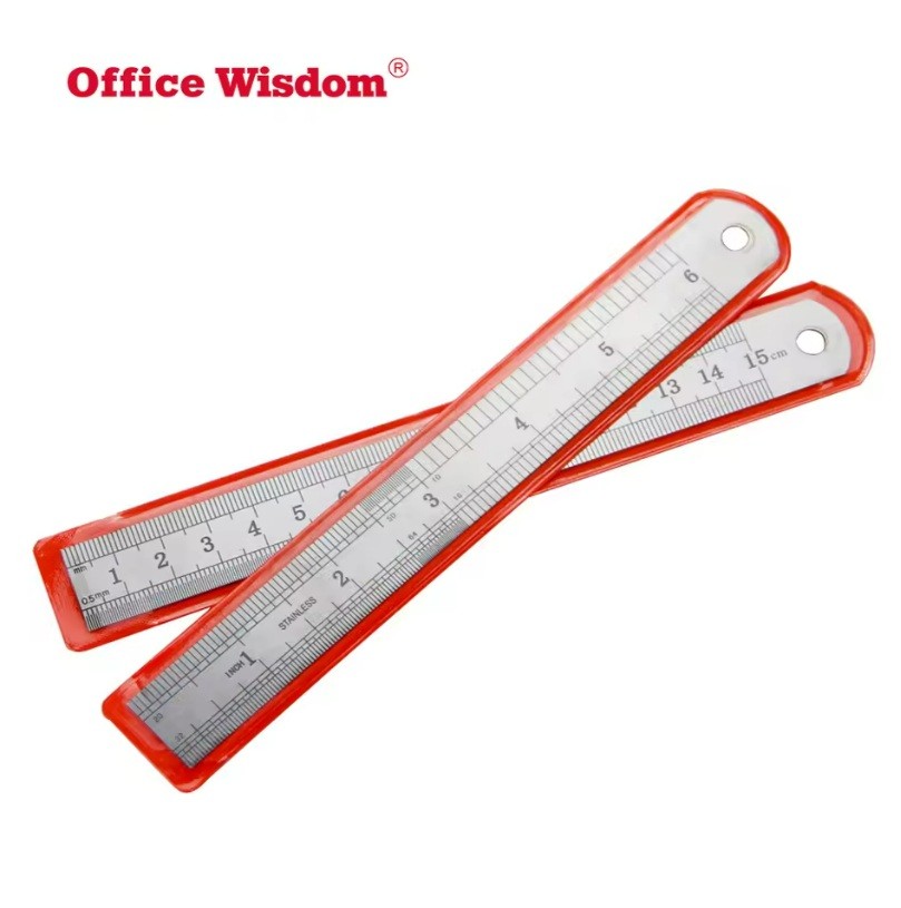 Stainless Steel Straight Ruler Double Side Measuring Rigid English Metric Zero Glare Satin Chrome Machinist Engineer Scale Ruler