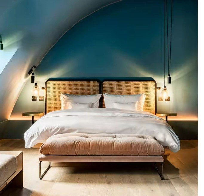 Modern Hotel Bedroom Furniture Sets with Dining Table and Leisure Sofa Durable Commercial Use for Villa and Apartment