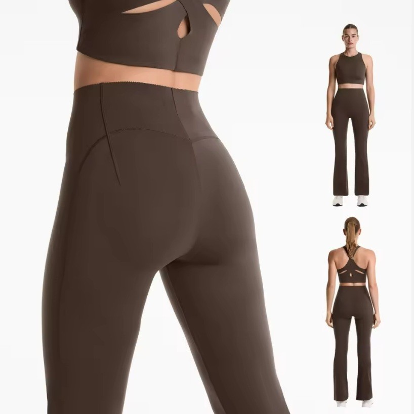 2025 High Elastic Breathable Yoga Set for Women Two-Piece Gym Outdoor Sportswear Workout Ropa Deportiva Front Yoga Leggings Suit