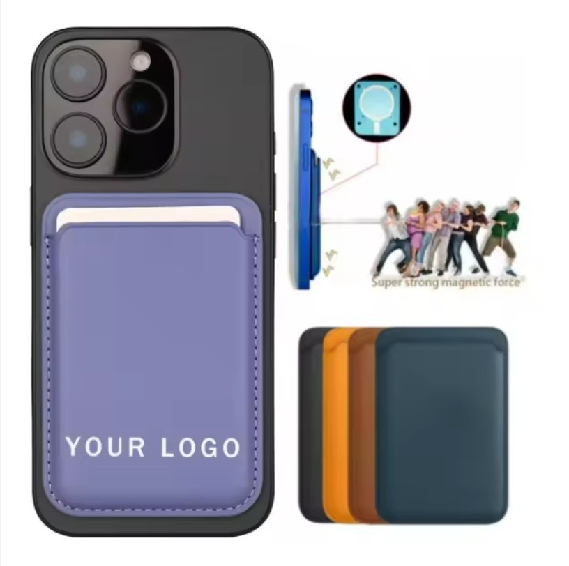 Card Holder Strong Magnets NAPPA Grain Premium Wireless Charging Waterproof RFID Fridge Magnet PU Wallet Fashion No