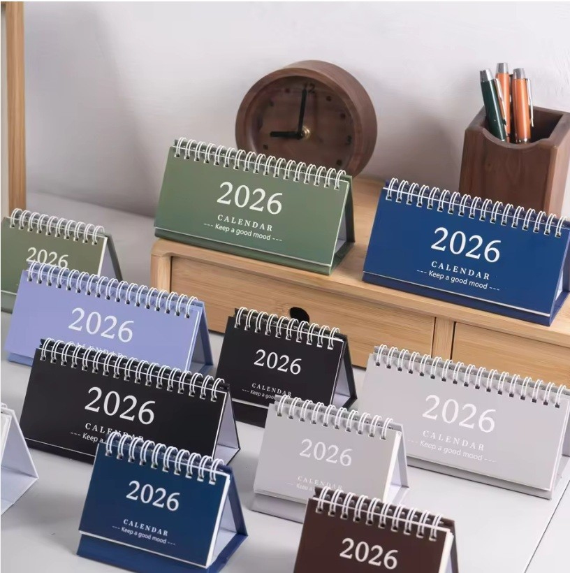 2026 Creative Mini Desk Calendar English Cute Simple Fresh Table Design Paper Calendar