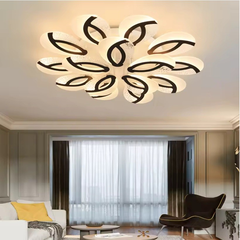 New Led Chandelier Living Room Bedroom Home Chandelier Modern Decoration Led Ceiling Chandelier Leaf-Shaped Interior Lighting